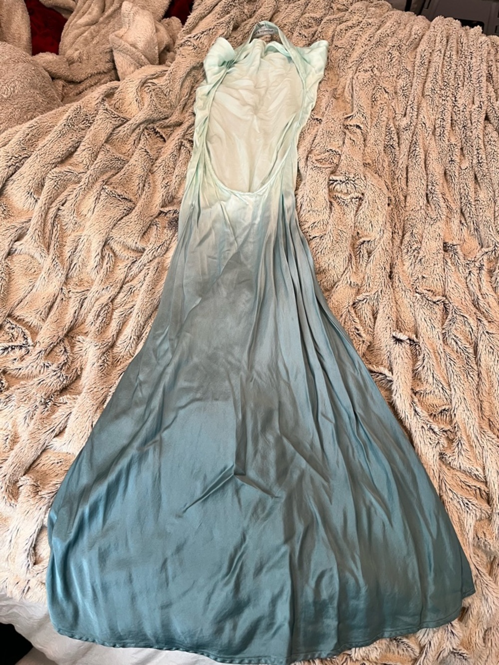 Young Fabulous & Broke Ombre Slip Midi Dress in White to Light Blue - Picture 6 of 7
